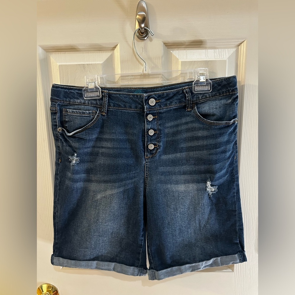 There Abouts Jean Shorts with Velcro button up
